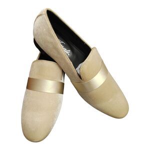 MEN'S AMALI VELVET SLIP ON DESIGNER TUXEDO LOAFER WITH EMBOSSED PAISLEY PATTERN.